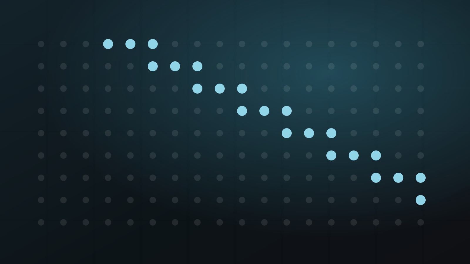 Abstract dot-matrix display pattern with a bright diagonal run of lit dots